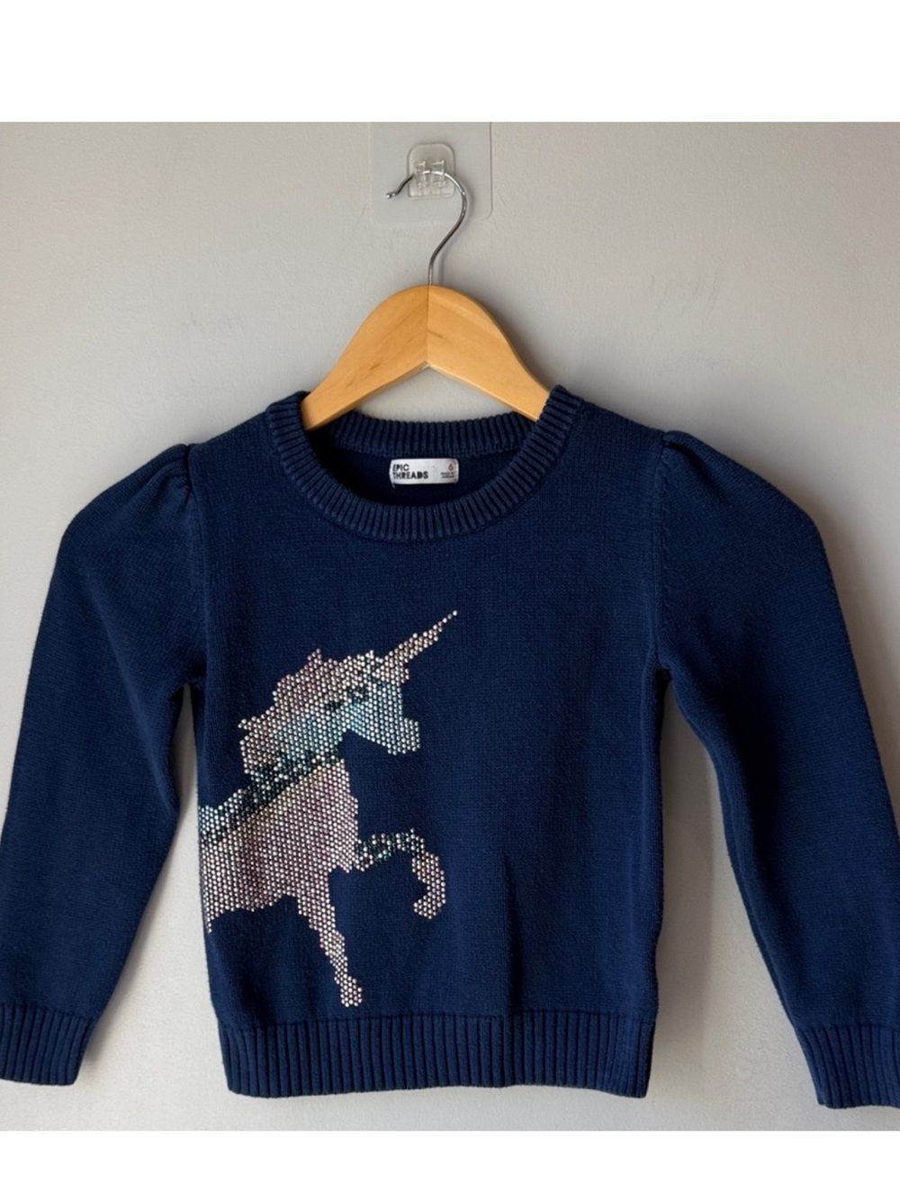 Epic Threads Unicorn Beaded Sweater